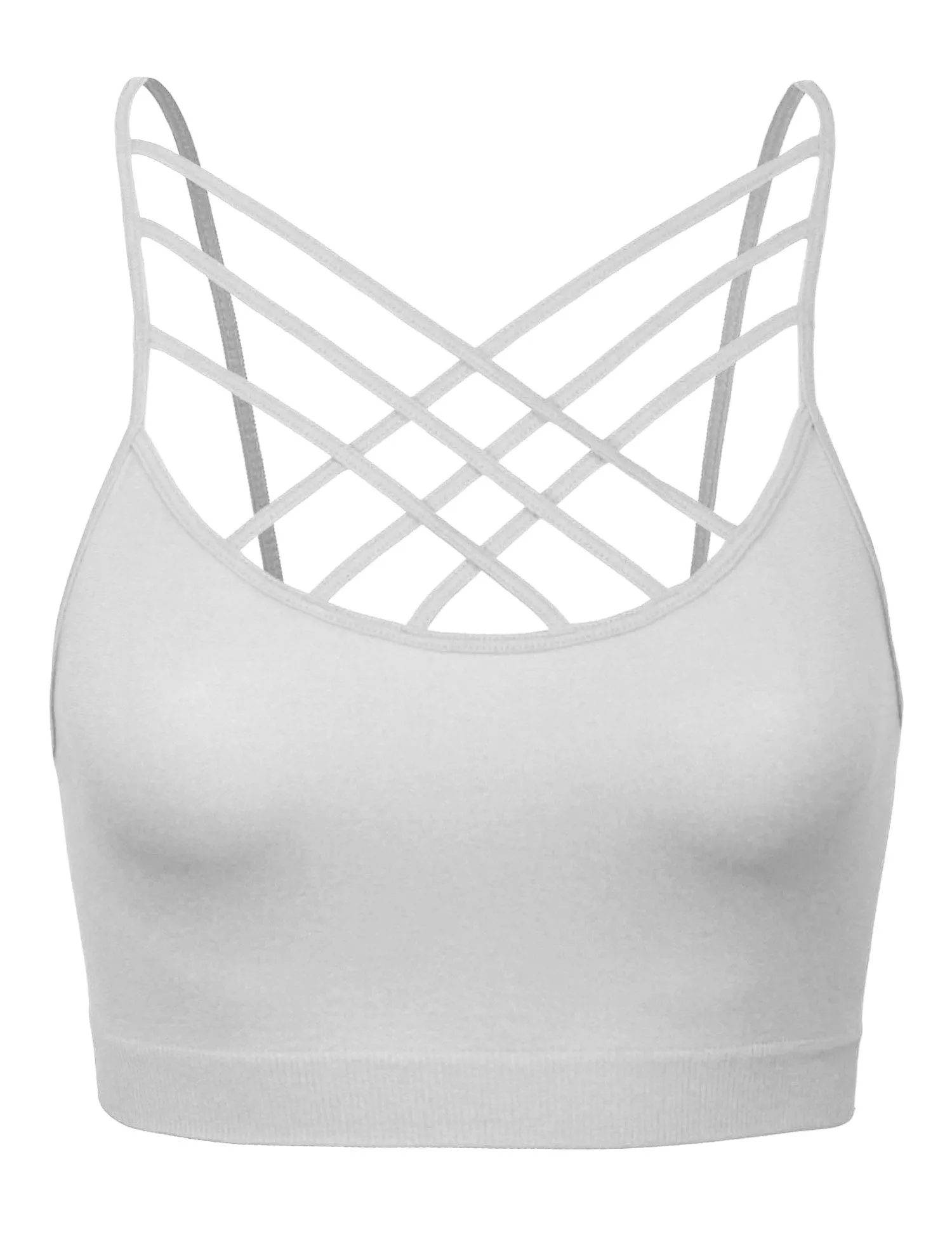 Women's Lightweight Seamless Triple Criss-Cross Front Bralette (No Pad)