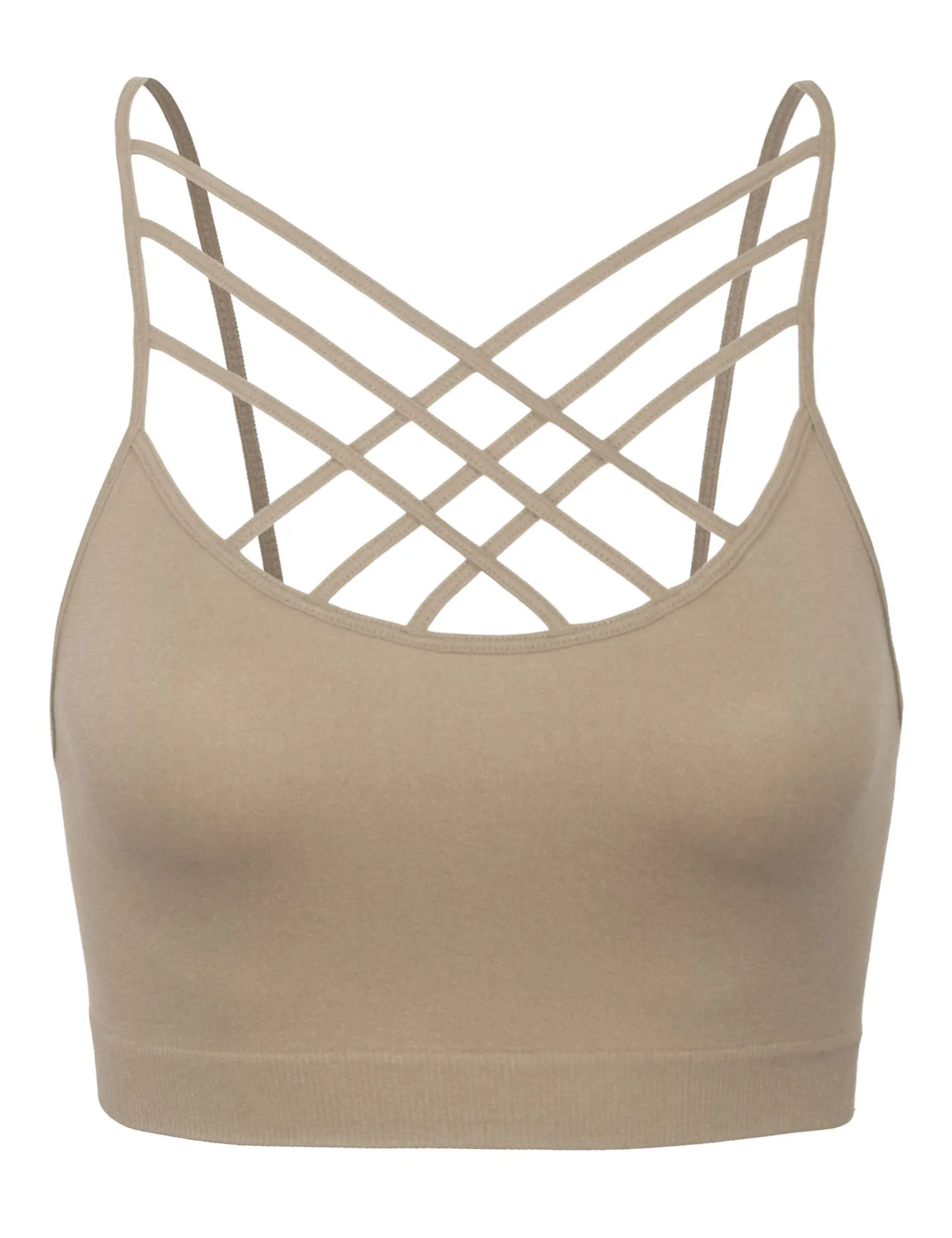 Women's Lightweight Seamless Triple Criss-Cross Front Bralette (No Pad)