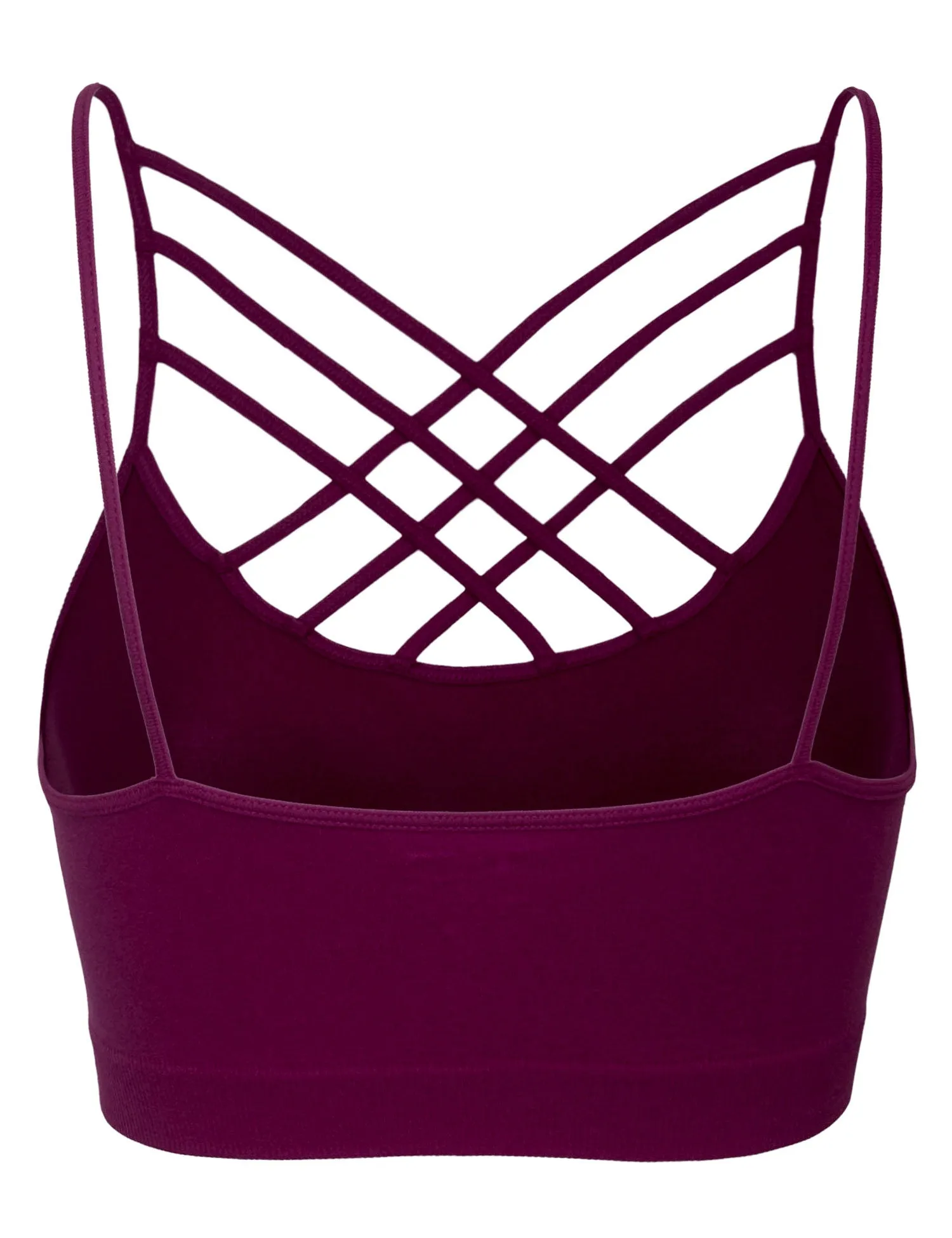 Women's Lightweight Seamless Triple Criss-Cross Front Bralette (No Pad)