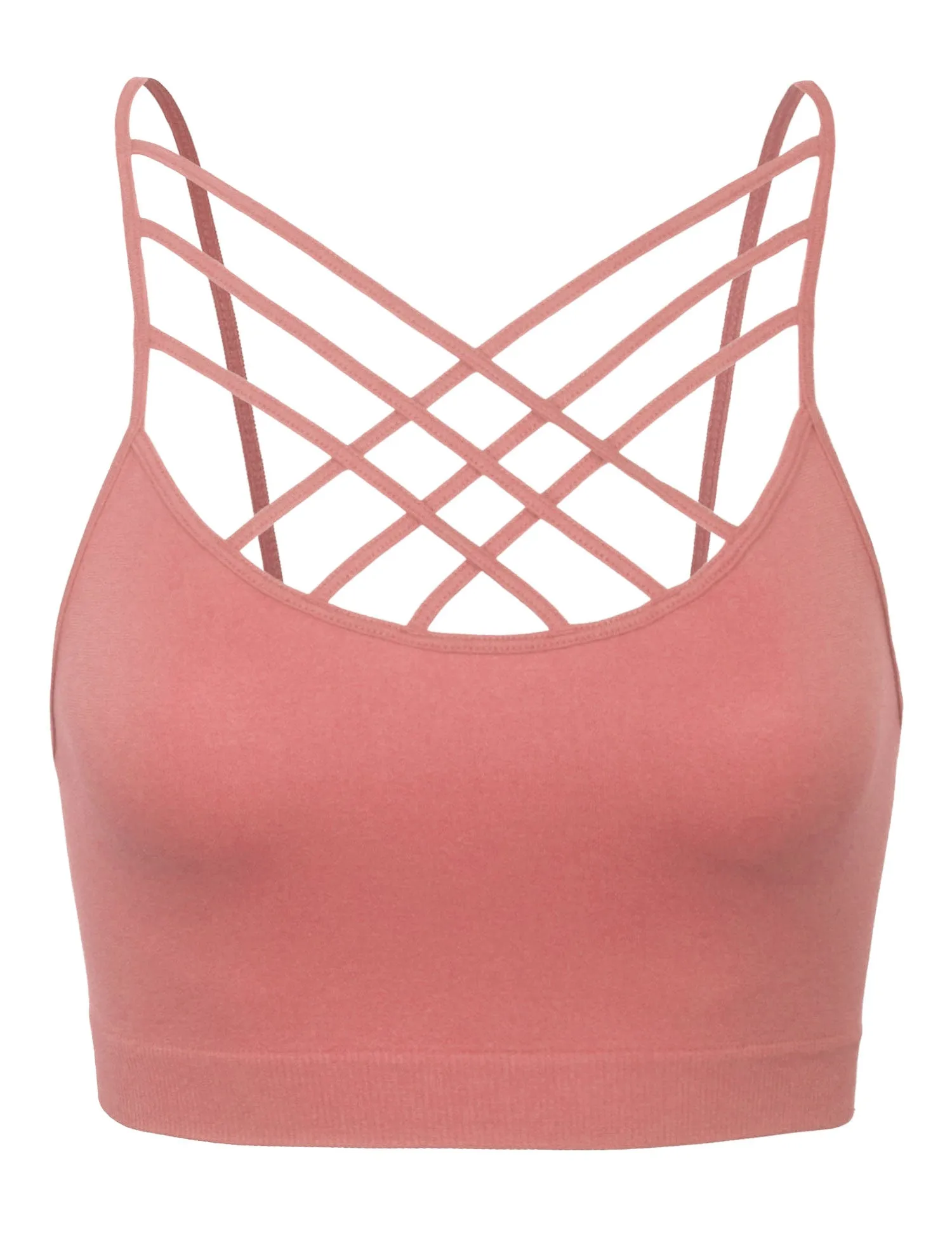 Women's Lightweight Seamless Triple Criss-Cross Front Bralette (No Pad)