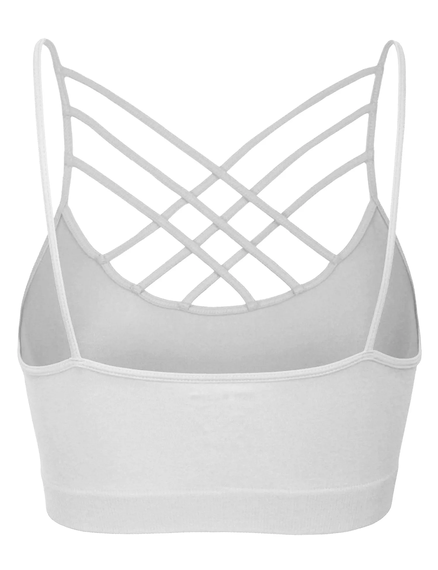 Women's Lightweight Seamless Triple Criss-Cross Front Bralette (No Pad)