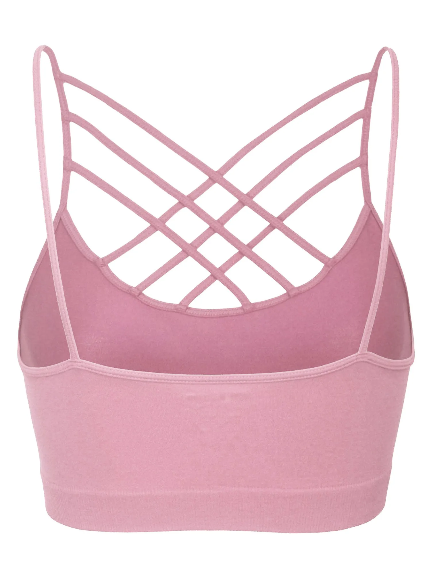 Women's Lightweight Seamless Triple Criss-Cross Front Bralette (No Pad)