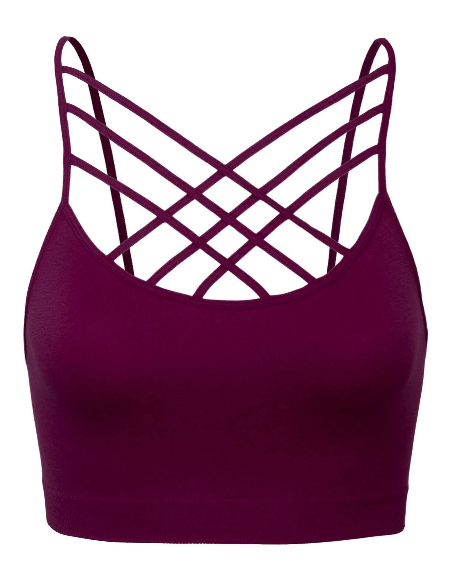 Women's Lightweight Seamless Triple Criss-Cross Front Bralette (No Pad)