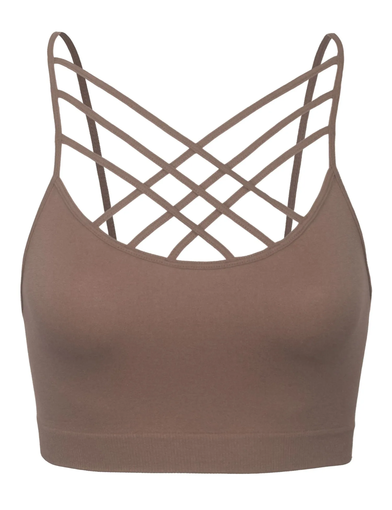 Women's Lightweight Seamless Triple Criss-Cross Front Bralette (No Pad)