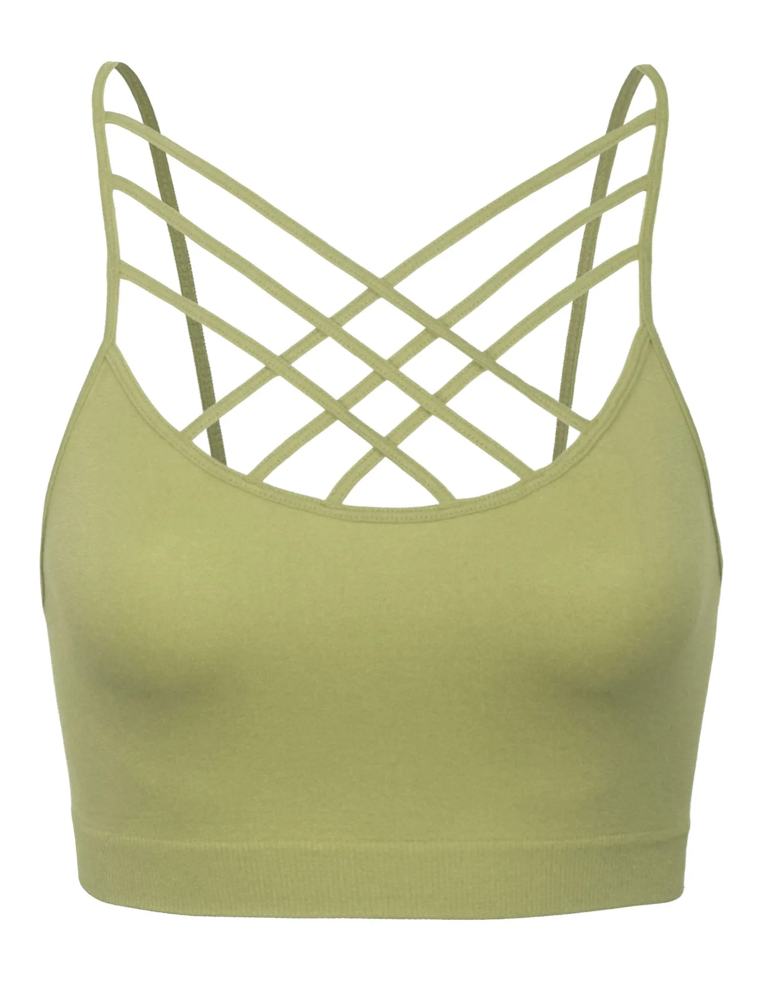 Women's Lightweight Seamless Triple Criss-Cross Front Bralette (No Pad)