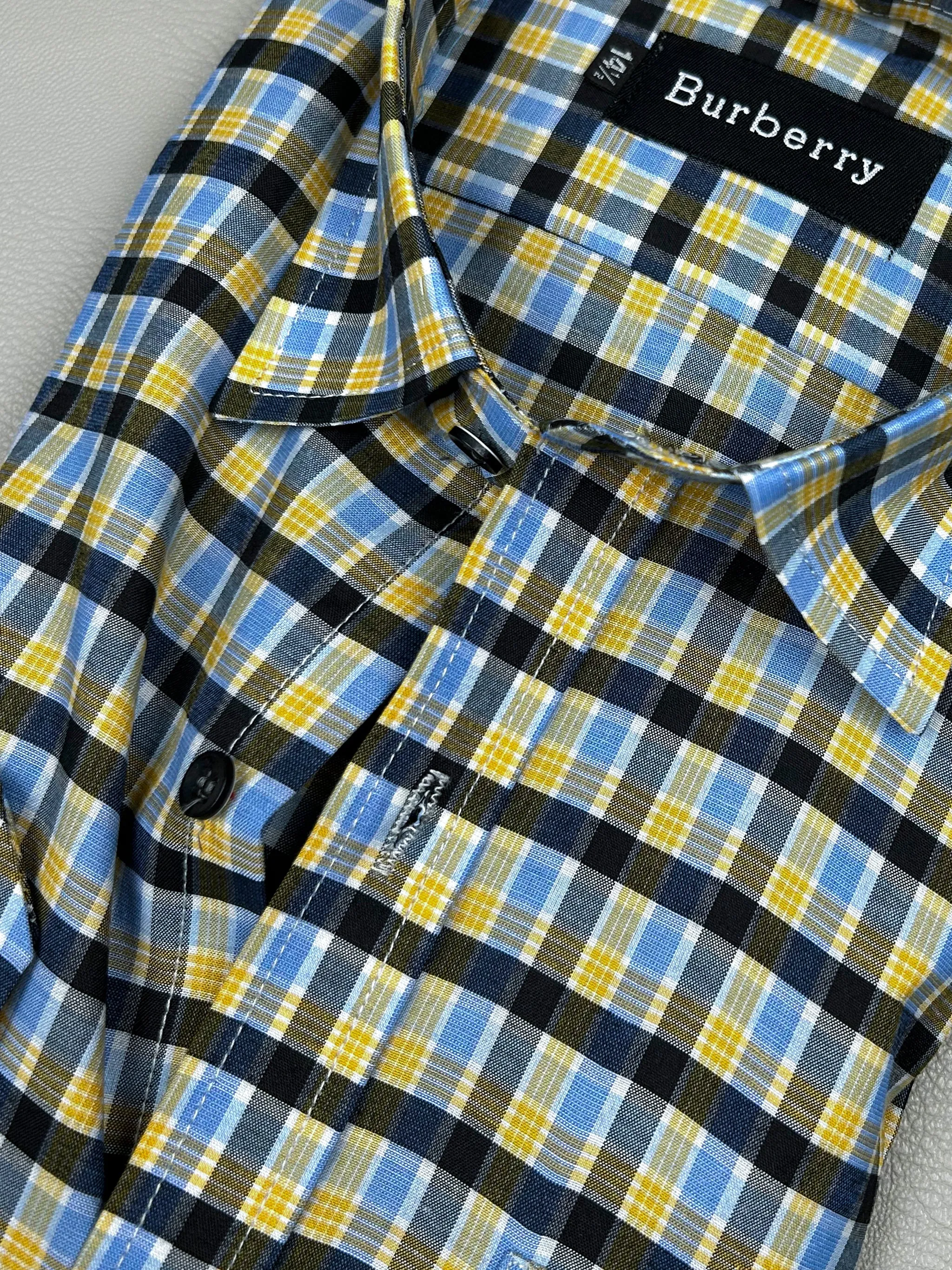 Yellow Checks Formal Dress Shirt For Men MFS143