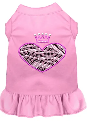 Zebra Heart Rhinestone Dress Light Pink Xs (8)